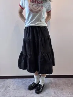 【Engineered Garments】フレアロングスカート ブラックのサムネイル