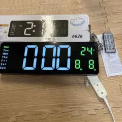 LEDデジタル時計 6626 温度計 リモコン付き