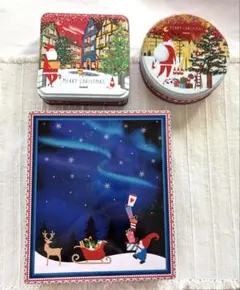 【匿名配送】メリークリスマス・空き缶・3個セット・サンタクロース