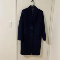ユニクロ ウールカシミアチェスターコート ネイビー L