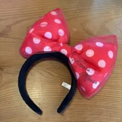東京ディズニーリゾート ミニーマウスカチューシャ 赤・ピンク 水玉模様