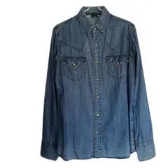 デニム 長袖シャツ ボタン付き