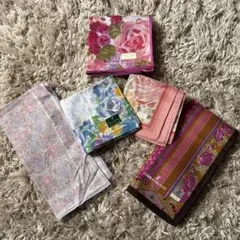 花柄　ハンカチ 5枚セット　綿100%