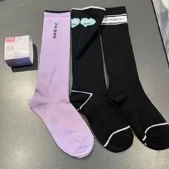 【新品☆19-24㎝】女の子用　ハイソックス　靴下　3足セット　通学用 ⑨