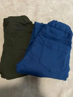 西松屋エルフィンドールカーキとブルー長ズボン2点セットストレッチ