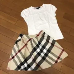 バーバリー　カットソー　スカート　130 ノバチェック　半袖　フレアスカート