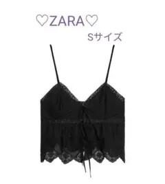 ZARA♡刺繍入りストラップトップス　お値下げ❌️