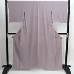 M335　色無地　身丈159cm　染一つ紋　しつけ糸付き　落款　シルクケア加工