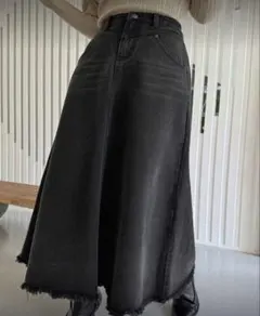 Dazy Plus ストーンウォッシュ加工 ロング Aラインデニムスカート