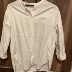 UNIQLO リネンブレンド 七分袖ブラウス　白