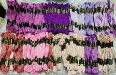 CLOVER、Coren等。刺繍糸 ピンク 紫 セット 約200本