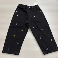 ZARA ベビー　デニム　ブラック　刺繍パンツ 92