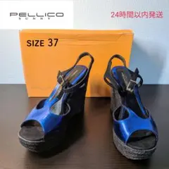【箱付き】ペリーコサニー ウェッジソールサンダル ブルー 37 MIMOSAのサムネイル