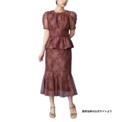 JILL by JILLSTUART ペプラムレースワンピース　ボルドー