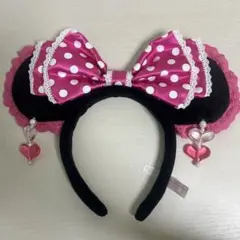 ディズニー　カチューシャ　ミニー　ピンク　イヤリング
