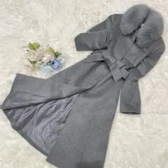 極美品 サガフォックス 染めフォックス グレー系 コート 毛並み◎なめし柔らか 極美品 サガフォックス 染めフォックス グレー系 コート 毛並み