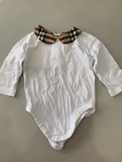BURBERRY チェック襟 ボディスーツ 6M