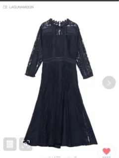 レースフレアーワンピース(ネイビー)