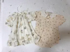 futafuta 花柄ロンパース・トップスセット 80 テータテート　バースデイ