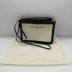 バレンシアガ　BALENCIAGA ショルダーバッグ　キャンバス　ベージュ 黒のサムネイル