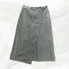 ロングスカート　コーデュロイ　カーキ　XS