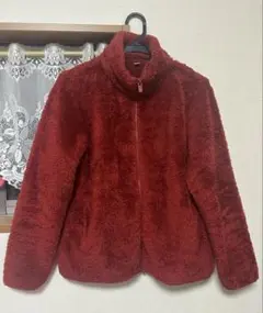 UNIQLO ファーリーフリースフルジップジャケット Mサイズ 赤