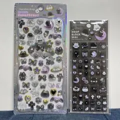 ジュエルプチドロップシール　ドロップブロックシール　くま　黒　ブラック　ねこ