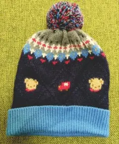 ファミリア　familiar ネイビー ベビーニット帽子