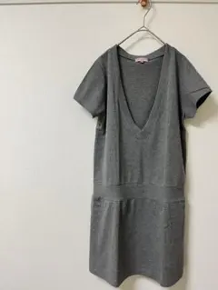 ELFIN DOLL【授乳服】長袖インナー付き2ピースワンピースグレー系♥︎Ｍ