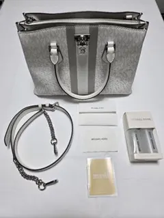 MICHAEL KORS トートバッグ ホワイト/グレー
