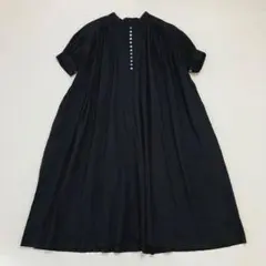 マーガレットハウエル 上質シルクコットン ロングフレアワンピース 美