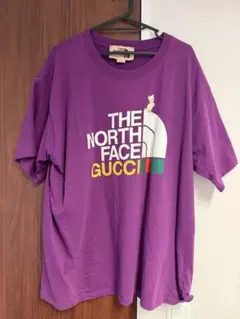鑑定済み　THE NORTH FACE x GUCCI ロゴTシャツ 紫