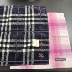 【新品未使用】BURBERRY 2枚セット　ノバチェック柄 タオルハンカチ133
