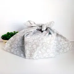 あずま袋◆手拭い◆エコバック◆コンビニバック◆ハンドメイド【プラント柄・グレー】