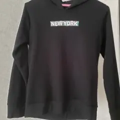 キッズ NEW YORK パーカー ブラック 裏起毛150