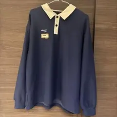 SHEIN ネイビー 長袖ポロシャツ M