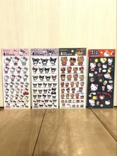 【正規品】デニムステッカー　4サイズステッカー　サンリオ4枚セット