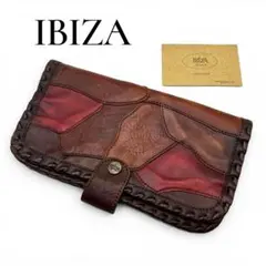 【極美品希少】IBIZA 本革パッチワーク 長財布 メッシュ 編み込みのサムネイル