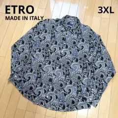 【国内正規品】エトロ ペイズリー柄 長袖シャツ 3XL イタリア製 大きいサイズ