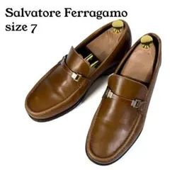 【美品】Salvatore Ferragamo フェラガモ　ビットローファー　茶