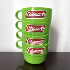 【新品未使用】Coleman グリーン プラスチックマグカップ 4個セット