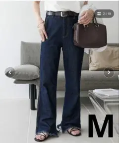 USコットンデニムフレアパンツ ディスコート　M ネイビー