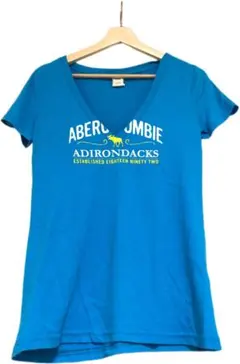 【Abercrombie & Fitch】アバクロ　ロゴプリント半袖Tシャツ　青