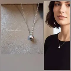 シンプル 8mm ステンレス ボール シルバー ネックレス 華奢チェーン