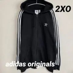 【2/13迄】アディダス adidas トレフォイルロゴ フルジップパーカー 黒