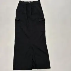 시마무라 블랙 카고 롱 스커트 L 사이즈