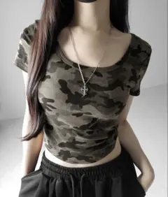 ミームセレクト　me＋em select 迷彩柄 半袖Tシャツ Y2K