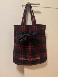 Maison de FLEUR チェック柄リボントートバッグのサムネイル