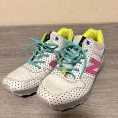 【中古】New Balance 996ドット柄スニーカー 24cm レディース