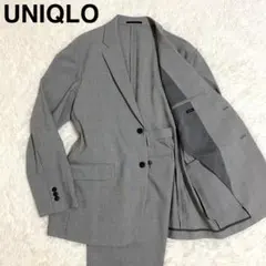 ユニクロ　感動ジャケット　パンツ　スーツ　セットアップ　グレンチェック　グレー